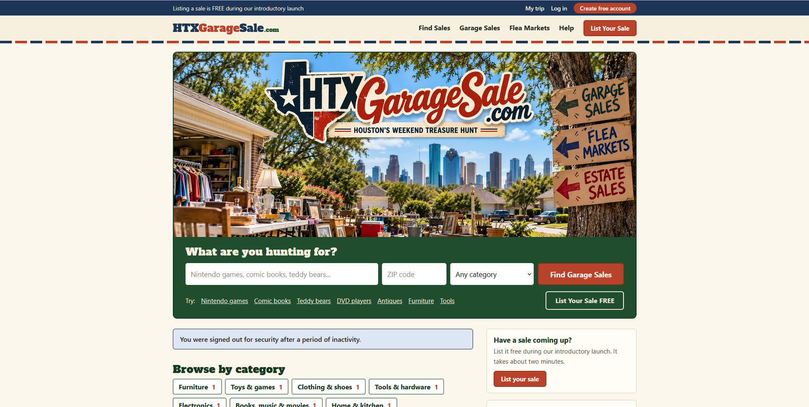 HTX Garage Sale main screenshot